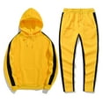 thumbnail image 2 of KaLI_store Mens Outfits Men's Track Suit Sets Long Sleeve Mens Outfits 2 Piece Fashion Sweatsuit Casual Set for Men Yellow,L, 2 of 5
