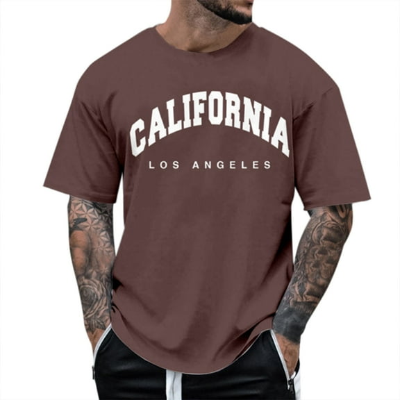Razzly Neck Top for Men Mens Shirts Large Big Son T Shirts for Men Shirt Packs Boys T Shirts Mens T Shirts Casual Muscle T Shirts for Men Mens Big And Tall T Shirts T Shirts(Brown,XS)