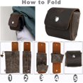 thumbnail image 3 of ShenMo Canvas Forage Pouch for Hiking, Foldable Portable Heavy Duty Canvas Bushcraft Bag with Drawstring Leather Cover, Black, 3 of 5