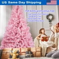 thumbnail image 5 of 7.5ft Pink Artificial Christmas Tree with USB Lights & 1000 Branch Tips & Remote Timer for Room Home Christmas Party Office Mall Decorations, 5 of 10
