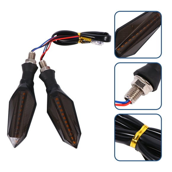 FONDOTIN 4Pcs Set Turn Signal Light Indicator ABS Yellow Energy Saving Long Life 11.8X1.8X0.8In