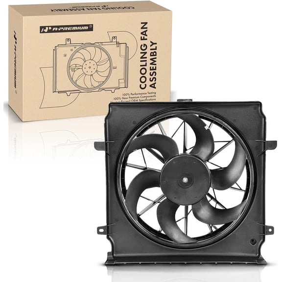 A-Premium Engine Radiator Cooling Fan Assembly Compatible with Jeep Liberty 2004 2005 2.4L 3.7L, with Motor