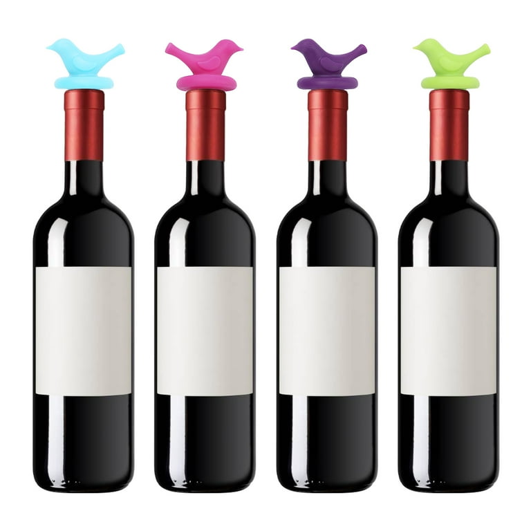 5PCS Bird Silicone Bottle Cap Wine Bottle Stopper Red Bottle with