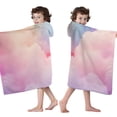thumbnail image 4 of Pastel Rainbow Clouds Hooded Bath Towel，50"x30" for Ages 3 To 12 Kids, Quick Dry Lightweight Soft Microfiber Hood Beach Towel Cover Up for Kids, 4 of 7