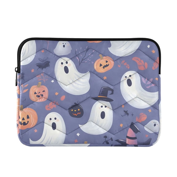 FORMRS 13"-13.3" Laptop Sleeve Protective Case Soft Carrying Quilted Computer Bag Cover, Blue Cute Halloween