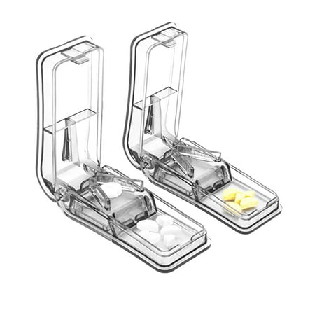 

2PCS Pill Cutter for Small Pills Tablet Splitter with Blade Guard Safety Medicine Cutter Medicine Vitamin Separator