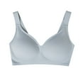 thumbnail image 2 of Swuxness Women's Thin Push Up Wireless Bra, Women's Bras, Women's Solid Color Plus Size Thin No Underwire Breathable Lightweight Seamless Everyday Bra Blue, XXXL, 2 of 3