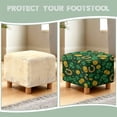 thumbnail image 6 of SCRAWLGOD St. Patrick's Day Clover Horseshoes Coin Print Dark Green Ottoman Slipcover, Thick Footrest Sofa Slipcovers Non Scratch Square Covers for Footstool with Stretch Bottom, 6 of 7