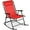 Crimson Red, variant on QRKD Outdoor Folding Rocking Chair, Zero Gravity Lounge Chair, Patio Rocker w/Headrest Pillow - Black