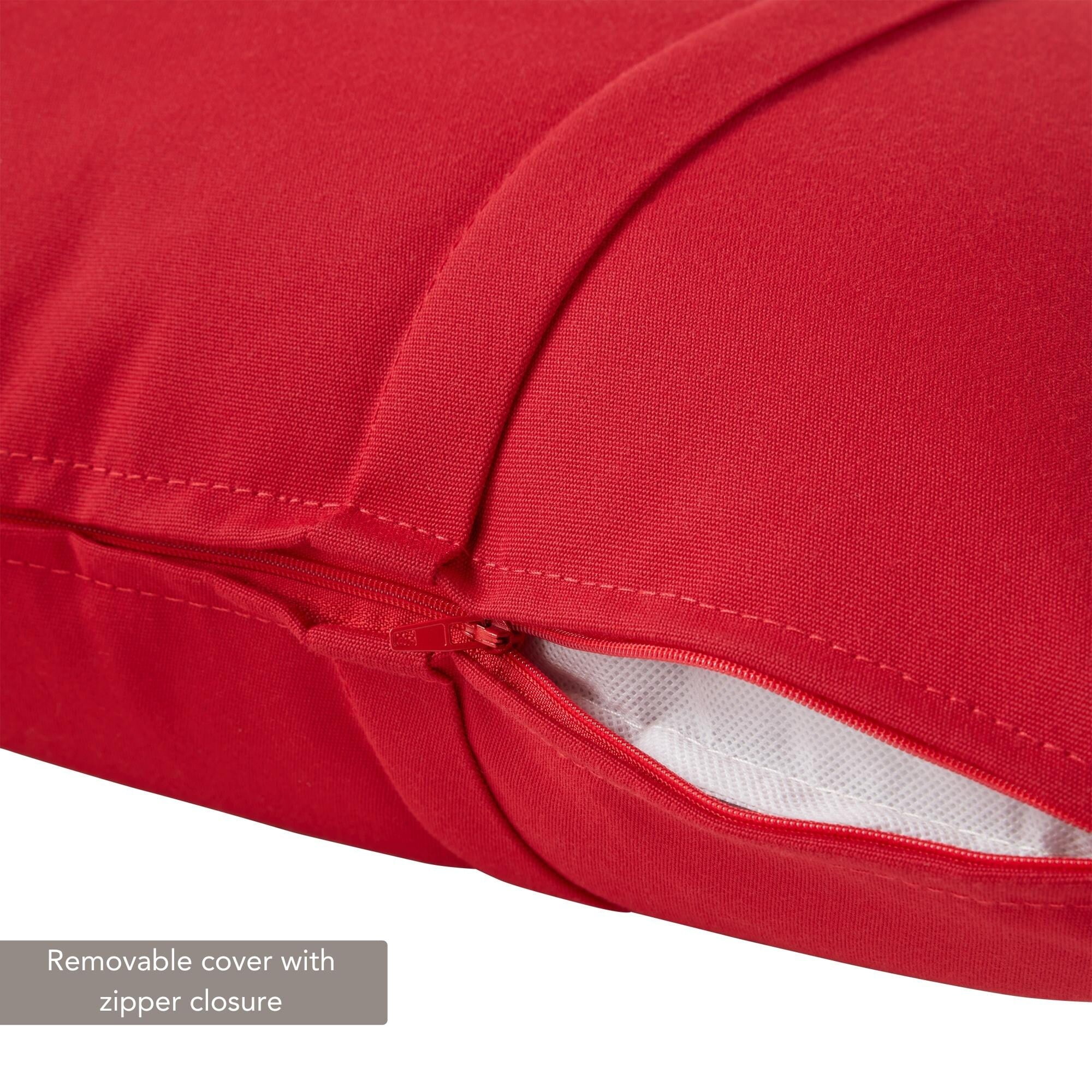Sunbrella 21 x 14 in. Rectangle Outdoor Throw Pillow (2-Pack) - Canvas Jockey Red
