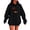Black, variant on Oversized Hoodies for Women Plus Size Drawstring Graphic Hoodie Loose Preppy Sweatshirt with Pocket Womens Pullover