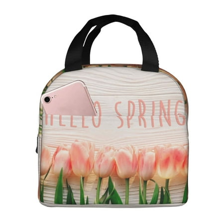 Insulated Lunch Bag for Women Men - Hello Spring Leakproof Cooler Lunch Box for Women Men  Lunch Tote Bags for Work School Picnic Travel