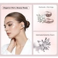thumbnail image 2 of Clip On Wireless Earbuds Women 60H Battery, Bluetooth 6.0 Open Ear, Detachable Crystal Butterfly Earrings IPX5, 2 of 8