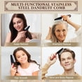 thumbnail image 7 of Pekkaxy Dandruff Comb, Stainless Steel Fine Tooth Comb, Dandruff Remover, Scalp Sweep Detoxing, Multifunctional Hairbrush, 7 of 7