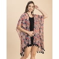 thumbnail image 3 of Moomaya Kimono Sleeves V Neck Regular Shrug - Women's Casual Printed Shrug, 3 of 9