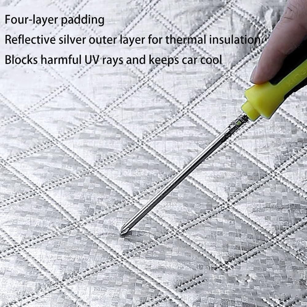 Multi-Layer Padded Hail Car Cover, Heavy Duty Sedan Protector With Reflective Strips For All Weather Conditions, All-Season Protection For Standard Sedans, Multi-Layer Padding To