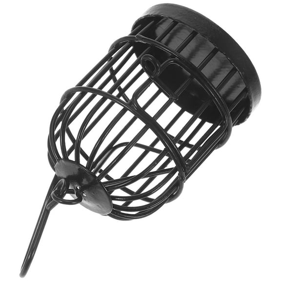 OUNONA Bird Cage Ornaments Decorative Seed Mini Birdcage Doll Black