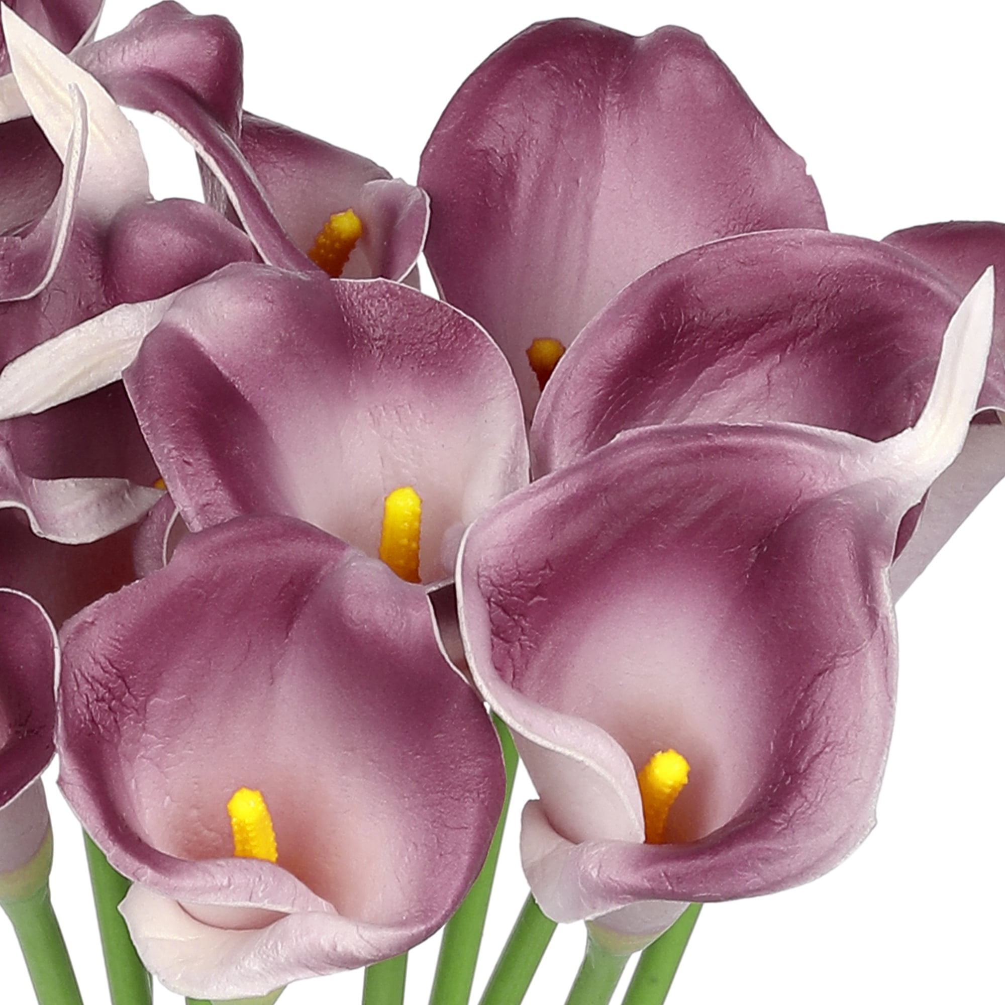 Unique Bargains Artificial Calla-Lily Flowers 12 Stem Bouquets Dark Purple