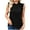 Black, variant on Womens Solid Color Half High Neck Sleeveless Sweater Round Neck Tank Top Workout Tank Tops Slim Fitted Basic Cami Tee Shirts Black M