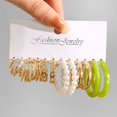 thumbnail image 1 of Juego de pendientes de perlas de Color dorado bohemio de 17KM para mujeres y niñas, pendientes de aro de resina acrílica de mariposa de 27 estilos, joyería de fiesta Brincos Tan Jianjun unisex, 1 of 2
