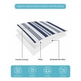 thumbnail image 5 of Quilts Twin Size Bedding Set, Navy Blue Green Line Striped Lightweight Quilted Comforter, Farmhouse Modern Geometric Stripes Soft Bedspread Coverlet with Pillow Covers for All Season, 68" x 86", 5 of 7