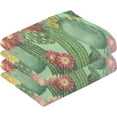 thumbnail image 3 of GZHJMY 2 Piece Tropical Flower Cactus Hand Towels for Bath Decorative, Pure Cotton Guest Towels Fingertip Towels for Bathroom Spa Gym,16 x 28 inch, 3 of 7