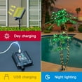 thumbnail image 2 of Fusion Lighted 6FT Gorgeous Palm Tree 3Trunks Artificial Palm Tree 203LED Lights for Decoration Outdoor and Indoors Tiki Bar Christmas Patio Pool-Solar, 2 of 9