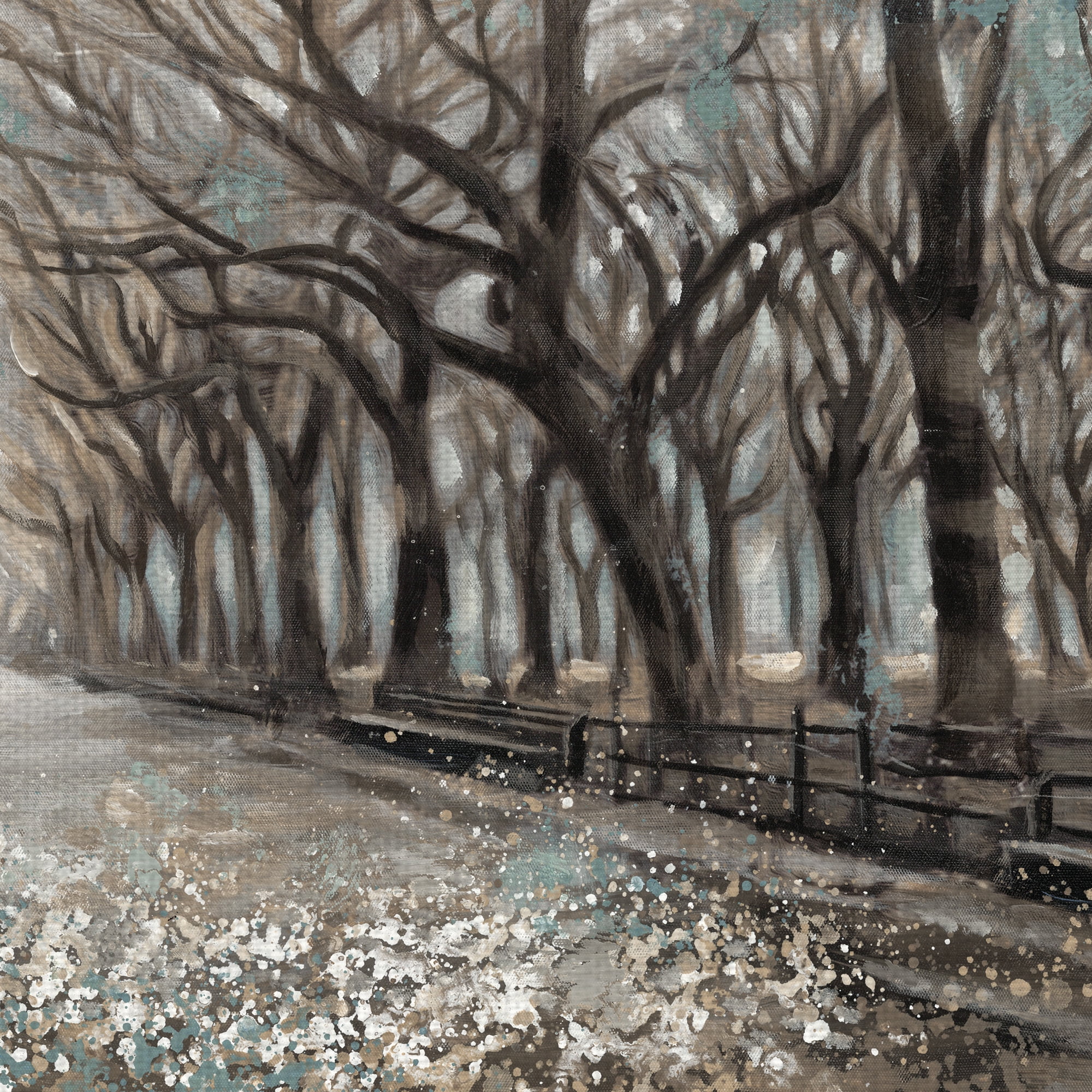 Masterpiece Art Gallery Momentary Quiet Platinum Park Trees by Frank Parson Canvas Art Print 30" x 40"