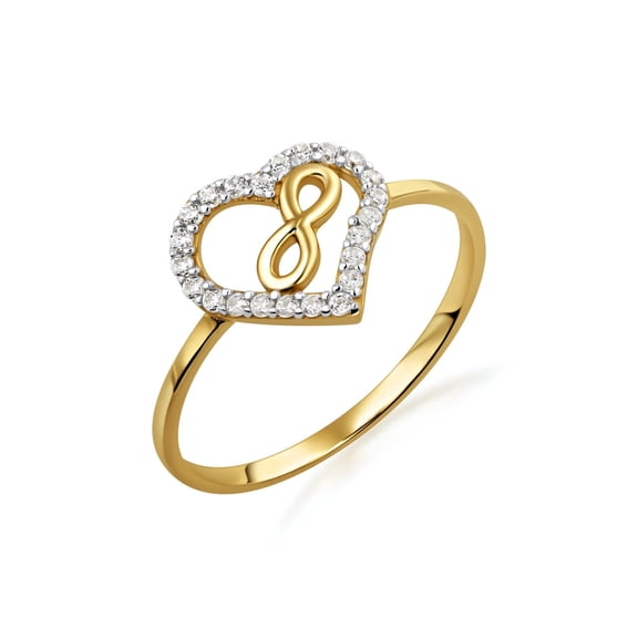 10K Solid Gold Infinity Heart Ring/ Size 10