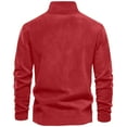thumbnail image 4 of LNZGNM Men's Quarter Zip Pullover Long Sleeve Mock Neck Quarter Zip Sweatshirt Casual 1/4 Zip Pullover Mens Winter Fleece Midweight Zip Up Hoodie Men, Red L, 4 of 4