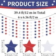thumbnail image 2 of Topboutique 6 Pcs Red Blue White Star Streamers Patriotic Decorations 4th of July Paper Star Hanging String Garlands Independence Day Hanging Stars Banner for Memorial Day Labor Day,Total 39 ft, 2 of 7