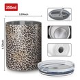 thumbnail image 4 of 12oz Coffee Tumblers Black and Tan Leopard Print Stainless Steel Vacuum Insulated Travel Tumbler Coffee Cups Mug with Lid and Straw with Cleaning Brush for Cold & Hot Drinks, 4 of 5