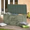 thumbnail image 4 of SOLAURA 75 Gallon Outdoor Storage Deck Box Waterproof Resin Patio Storage Box for Outside Cushions, Garden Tools and Pool Toys , Green, 4 of 7