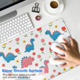 thumbnail image 4 of Long Mouse Pads for Desk,White Cartoon Dinosaurs Flowers Pattern Desk Mats on Top Of Desks, Desk Mouse Pad Extra Large with 3mm Non-Slip Base and Stitched Edge for Gaming,Office,Work,Home 31.5"x15.7", 4 of 6