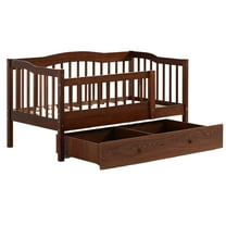 Zimtown Toddler Daybed, Kids Day Bed Frame with Storage Drawer, Children Sleeping Bedroom, Coffee