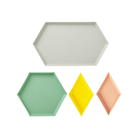 

Chueow 4Pcs Creative Colorful Geometric Free Combination Splicing Fruit Plate Kitchen Supplies