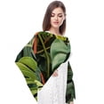 thumbnail image 4 of Tropical Plants Elegant Chiffon Silk Scarf - Lightweight Breathable Translucent Wrap Shawl for Women - 70.86x28.7in, 4 of 6
