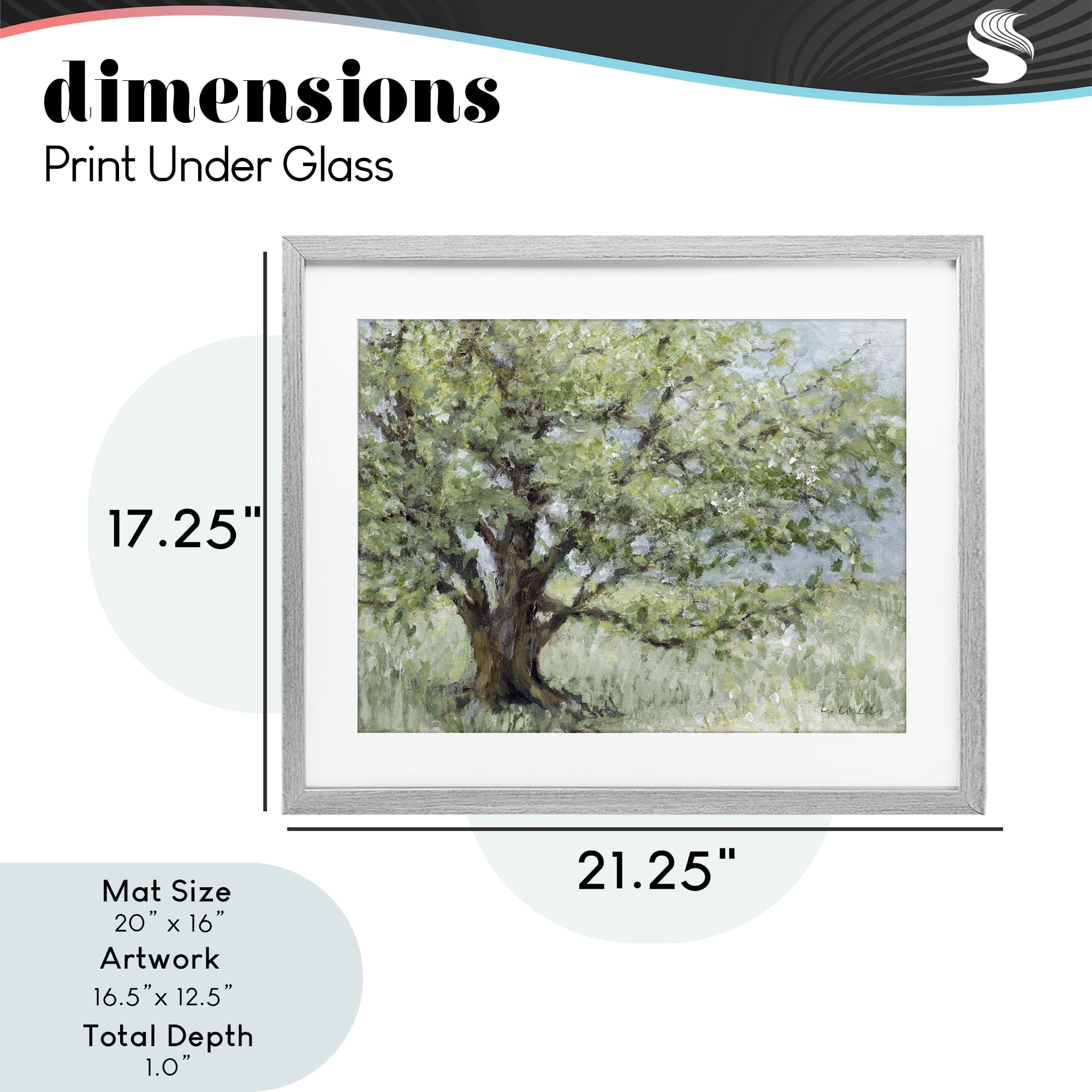 Stupell Industries Summer Oak Splendor Landscape Gray Framed Print Under Glass, design by Lanie Loreth