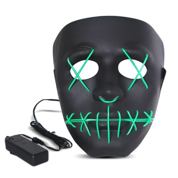 Halloween LED Mask Purge Masks with Lighten EL Wires Scary Light Up