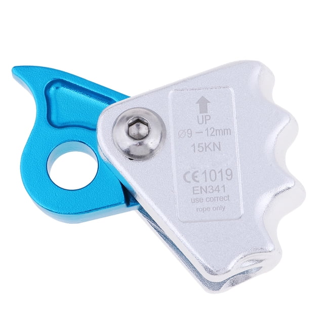Escalada en roca Cuerda Agarrar Seguridad 9 mm-12 mm Montañismo Árbol Arborista Aleación de aluminio Cordón Cordón Agarre Profesional Camping Azul Plata Speravity OD002834-03