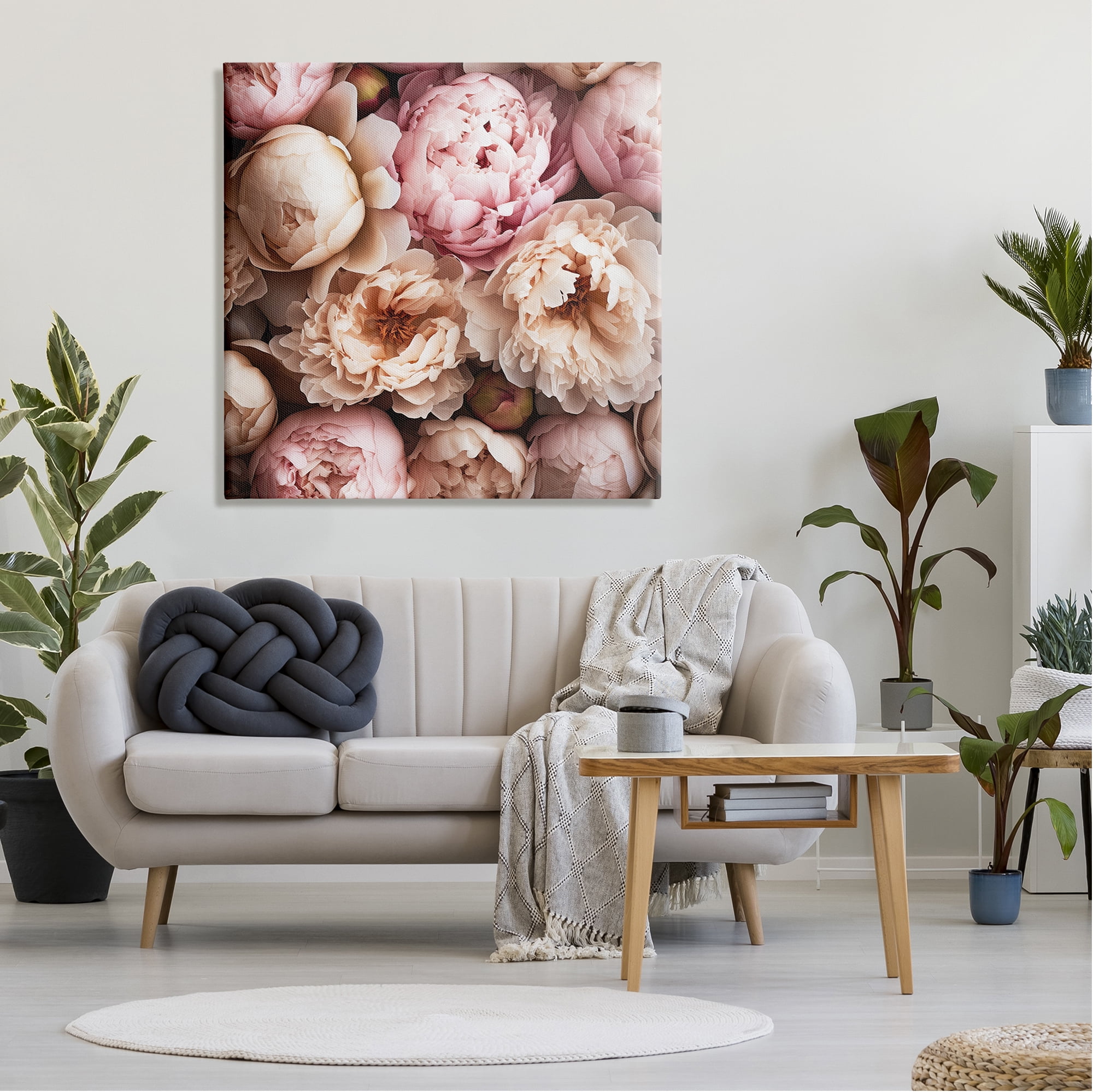 Stupell Industries Soft Peonies Photography Botanical & Floral Photography Gallery Wrapped Canvas Art Print Wall Art, 36 x 36