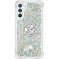 thumbnail image 2 of Glitter Clear Sparkly Bling Case for Samsung Galaxy A54 5G for Women Girls, Flowing Liquid Quicksand Cover with Diamond Ring Holder Case for Samsung Galaxy A54 5G  Silver, 2 of 7
