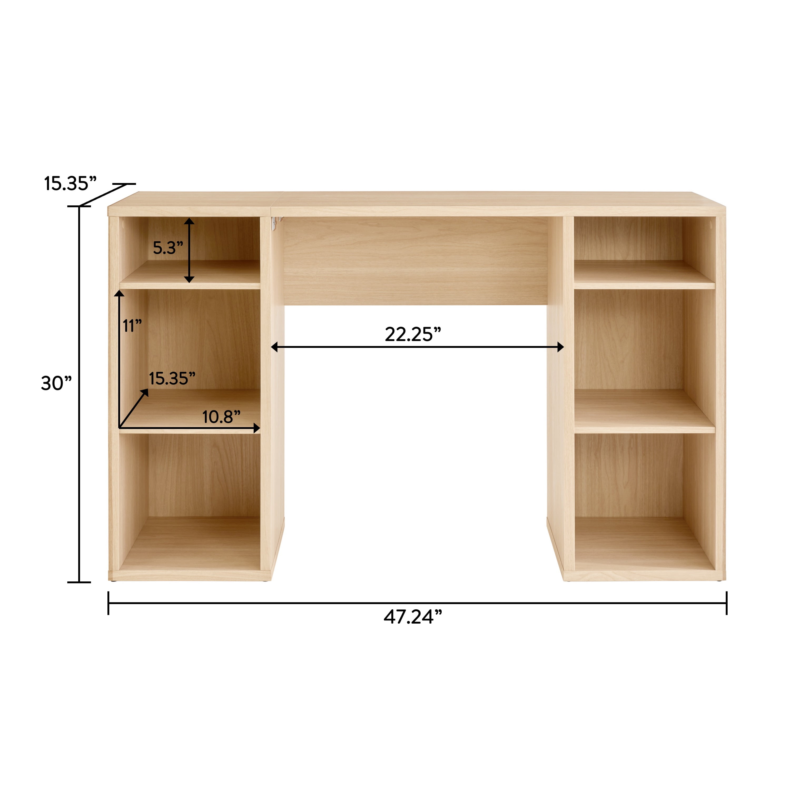Mainstays 4-Cube Storage Desk, Spring Pine