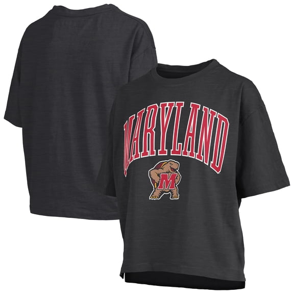 Women's Pressbox  Black Maryland Terrapins Nelson T-Shirt