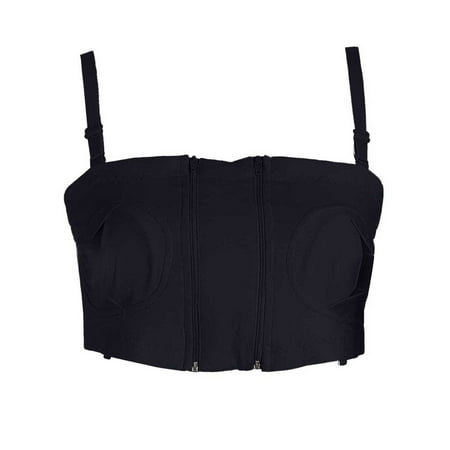 Xiaoxatg Women Solid Double Zipper Hands Nursing Underwear Lactation Thin Nursing Bra Sports Bra One Shoulder