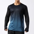 thumbnail image 2 of Afdoent Mens Long Sleeve T-Shirt Men Gradient Crew Neck T Shirts Casual Breathable Loose Sports T Shirt Work Travel, 2 of 5