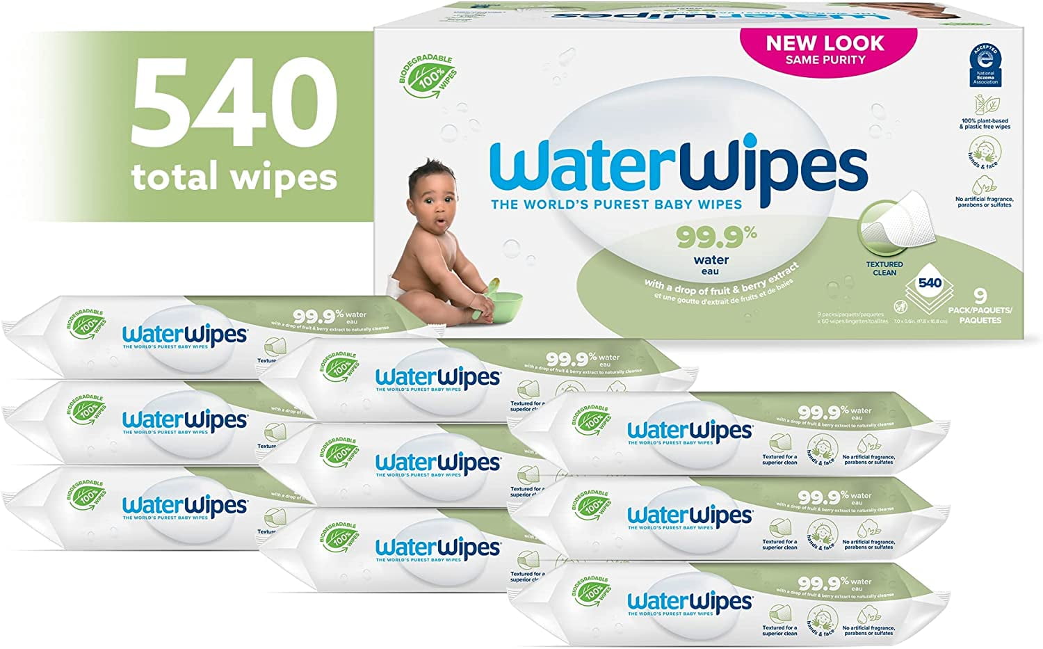 WaterWipes Biodegradable Textured Clean, Toddler & Baby Wipes