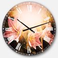 thumbnail image 1 of DesignArt Grande Horloge Murale Fleurs Roses avec Lumière du Soleil, 1 of 2