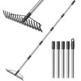 thumbnail image 3 of Telescopic Rake with Stainless Handle Steel 17 Prong Metal Head, Heavy Duty Ra.,, 3 of 4