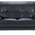 thumbnail image 3 of Benjara Leatherette Upholstered Wooden Loveseat with Bustle Back and Stainless Steel Legs, Black, 3 of 5